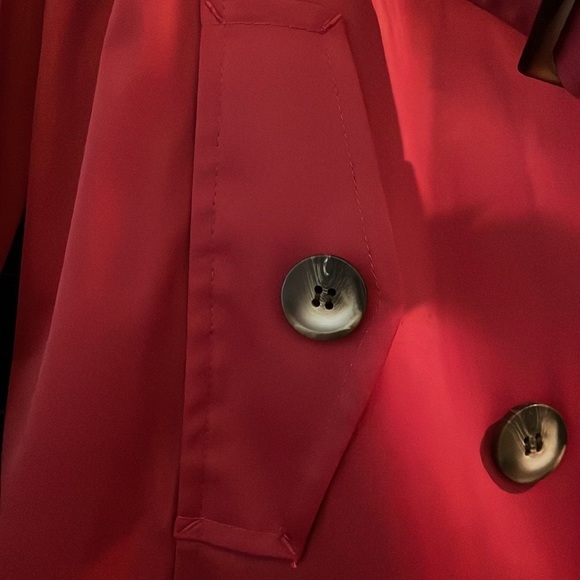 Talbots Red Belted Trench Coat - Picture 7 of 12